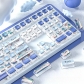 Mountains & Clouds 104+12 Clear PC+PBT Dye-subbed Pudding Jelly Keycaps Set ASA Profile Mechanical Keyboard